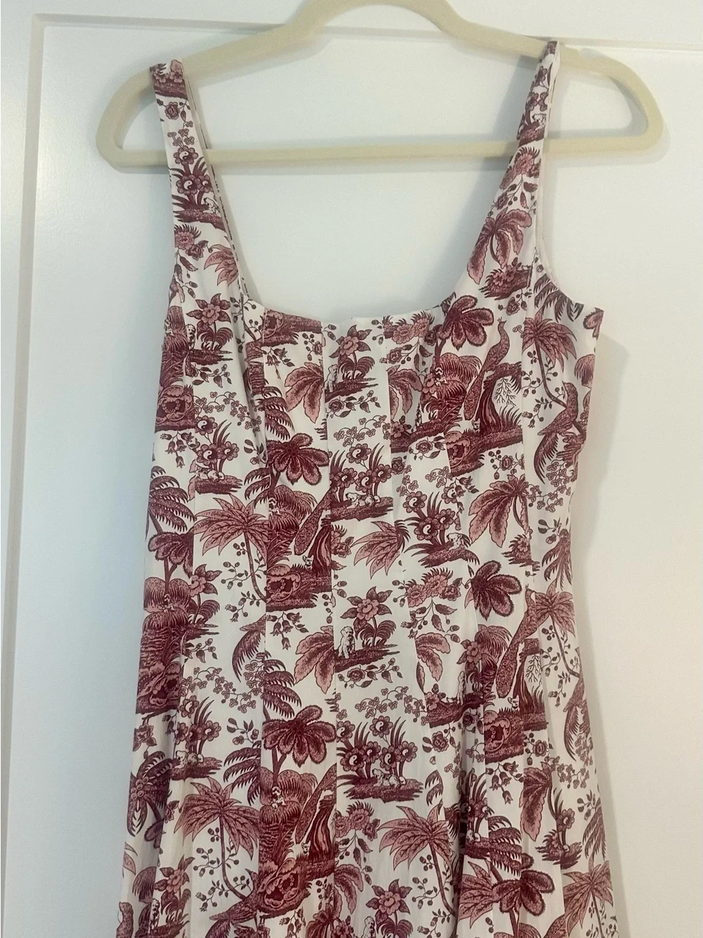 STAUD Wells Dress in Bordeaux Toile